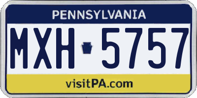 PA license plate MXH5757
