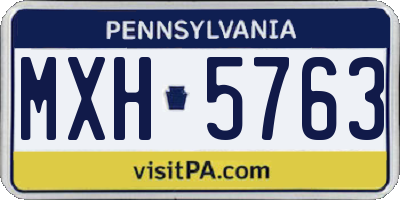 PA license plate MXH5763