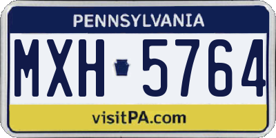PA license plate MXH5764