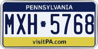 PA license plate MXH5768