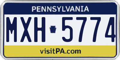 PA license plate MXH5774