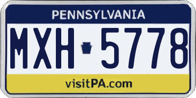PA license plate MXH5778