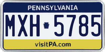 PA license plate MXH5785
