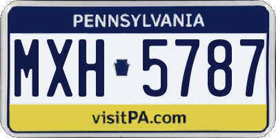 PA license plate MXH5787