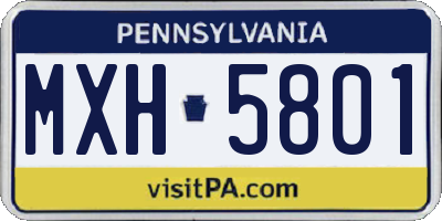 PA license plate MXH5801
