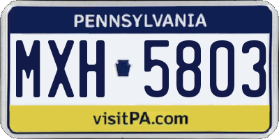 PA license plate MXH5803