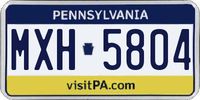 PA license plate MXH5804