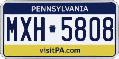 PA license plate MXH5808