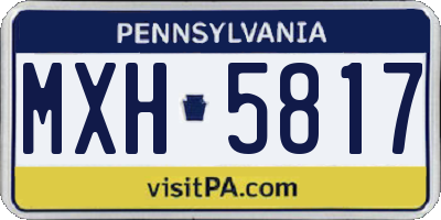 PA license plate MXH5817