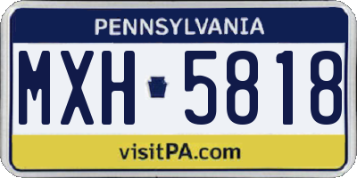 PA license plate MXH5818
