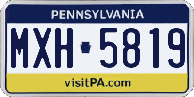PA license plate MXH5819