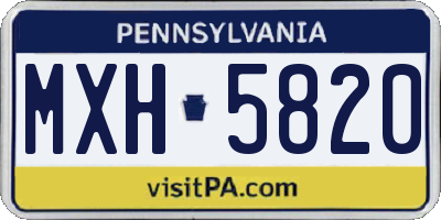 PA license plate MXH5820
