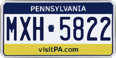 PA license plate MXH5822