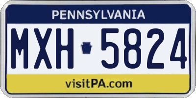 PA license plate MXH5824