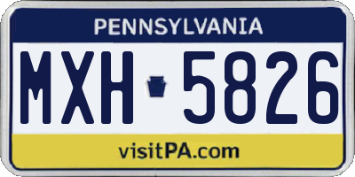 PA license plate MXH5826