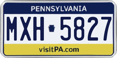 PA license plate MXH5827