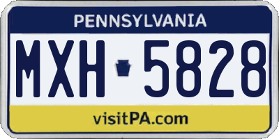PA license plate MXH5828