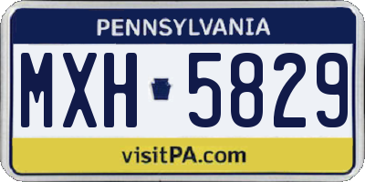 PA license plate MXH5829