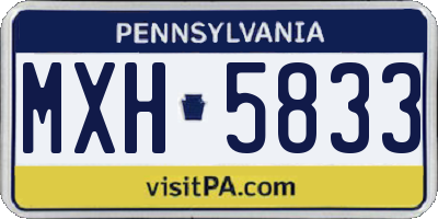 PA license plate MXH5833