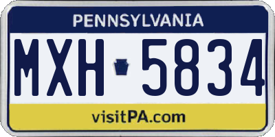 PA license plate MXH5834