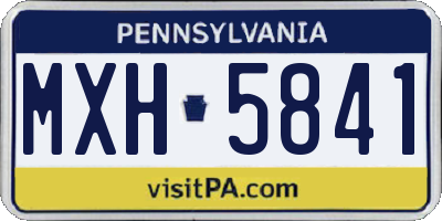 PA license plate MXH5841