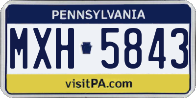 PA license plate MXH5843