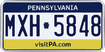 PA license plate MXH5848