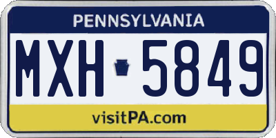 PA license plate MXH5849