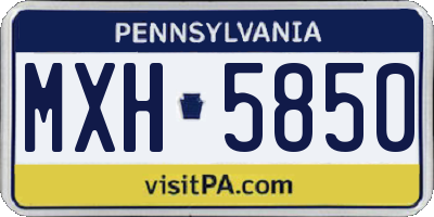 PA license plate MXH5850