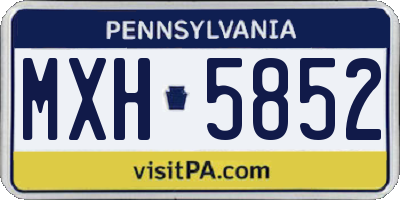 PA license plate MXH5852