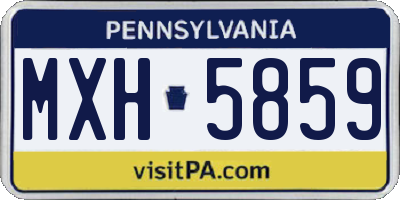 PA license plate MXH5859