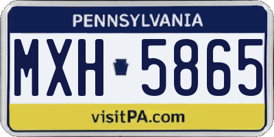 PA license plate MXH5865
