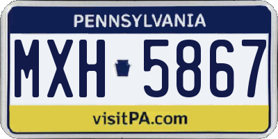PA license plate MXH5867