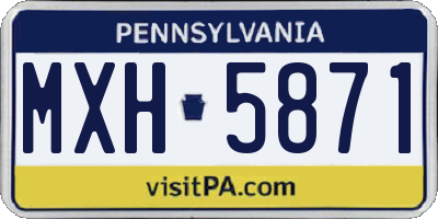 PA license plate MXH5871