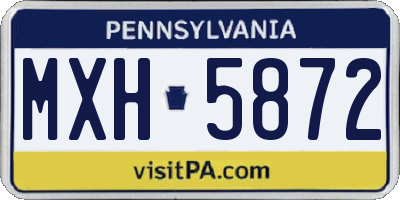 PA license plate MXH5872