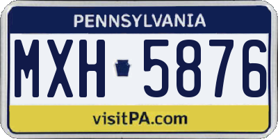 PA license plate MXH5876