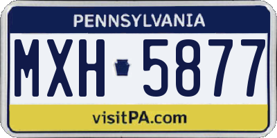 PA license plate MXH5877