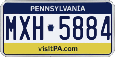 PA license plate MXH5884