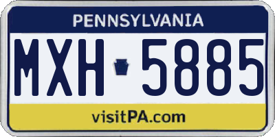 PA license plate MXH5885