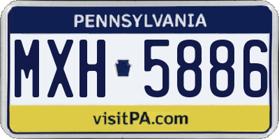 PA license plate MXH5886