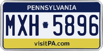 PA license plate MXH5896