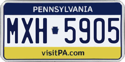 PA license plate MXH5905