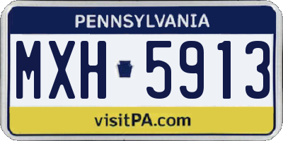PA license plate MXH5913