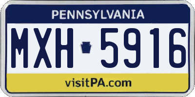 PA license plate MXH5916