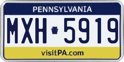PA license plate MXH5919