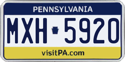 PA license plate MXH5920