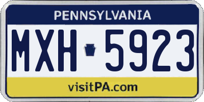 PA license plate MXH5923