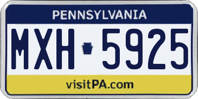 PA license plate MXH5925