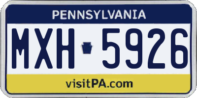 PA license plate MXH5926