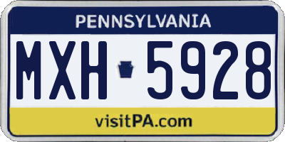 PA license plate MXH5928